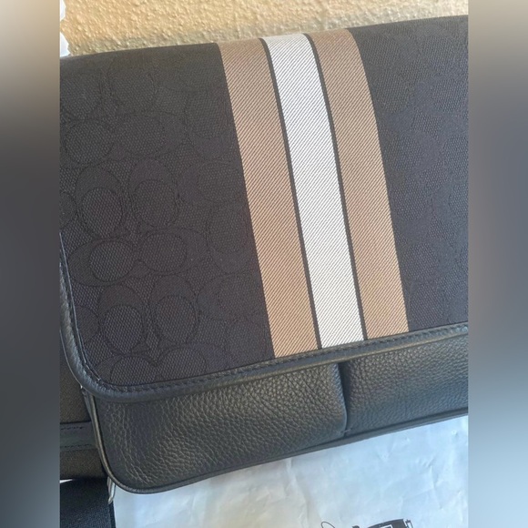 coach Thompson Small Map Bag In Signature Jacquard With Stripe c6583 - Picture 2 of 8